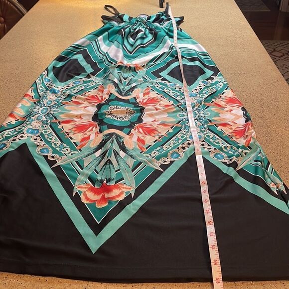 Geometric Tropical Floral Print Maxi Dress sz S - Picture 11 of 16